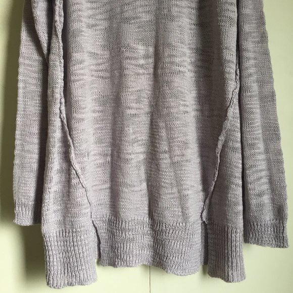 Pastel Purple Fringed Cold Shoulder Knit Sweater - Picture 4 of 15